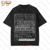 Synthesizer Vintage Oversized T-Shirt Analog Moog Modular 80S Synth Keyboard Piano Korg F4VC