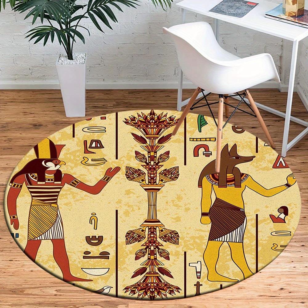 1pc Retro 2691938718 Pattern Round Floor Mat, Non-slip for Living Room Bedroom Chair Carpets Home Decor Gifts, Home Decor Room Decor Outdoor