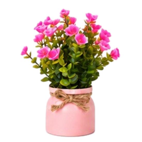 Mini Simulated Potted Plant, Maintenance-Free Desktop Decor, Rustic Style Mini Flower Pots, for Office Bathroom Bookshelf Spaces