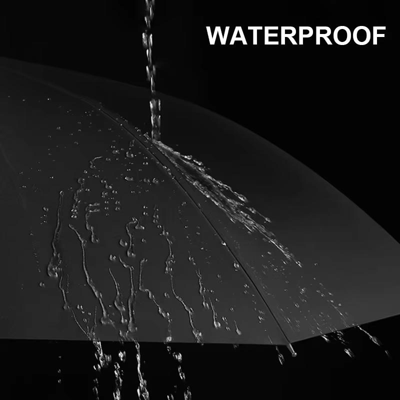 130CM Large Folding Umbrella Heavy-Duty Reinforced Compact Travel Windproof Unisex Solid Color Umbrella for Business Home Use