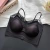 Spring and Summer New French Lace Collar Small Suspender Ultra-thin Back Underwear Women's Vest Fixed Cup Bra