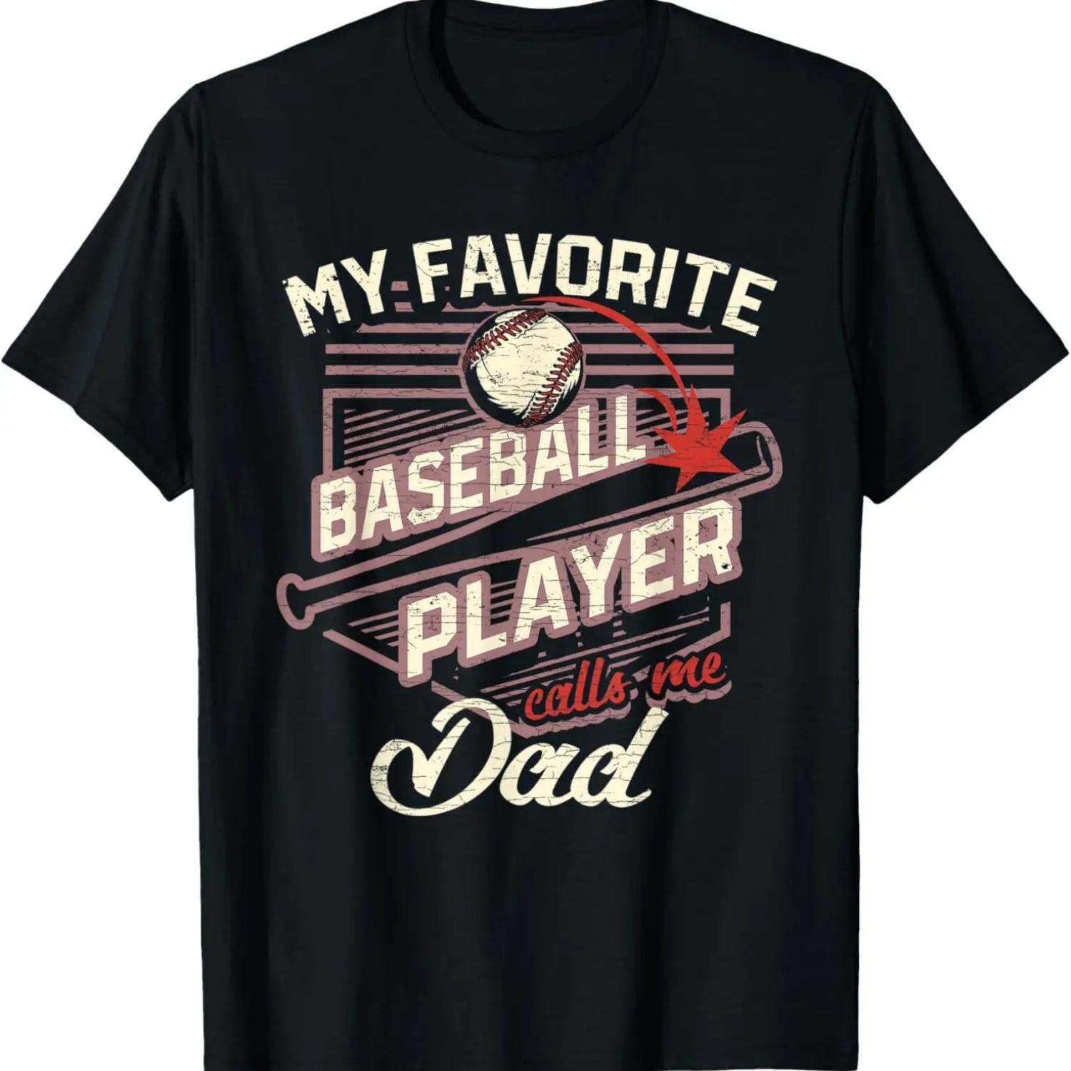 

Mens My Favorite Baseball Player Calls Me Dad T-Shirt XXXXXL чорний