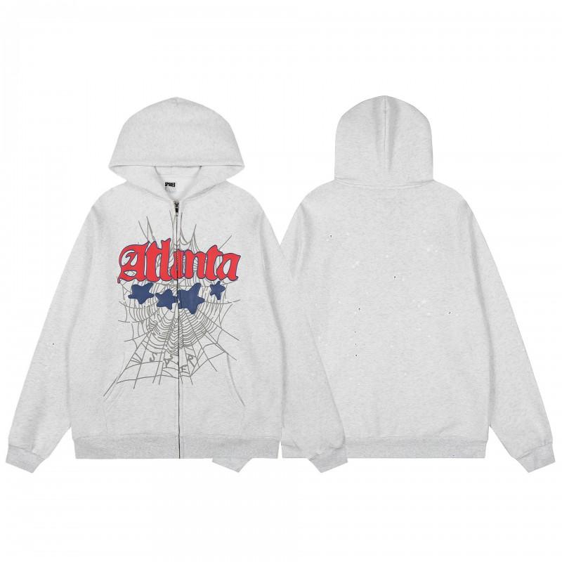 Mens Spider Web Graphic Hoodie High Street Loose Fit Long Sleeve Pullover Teens