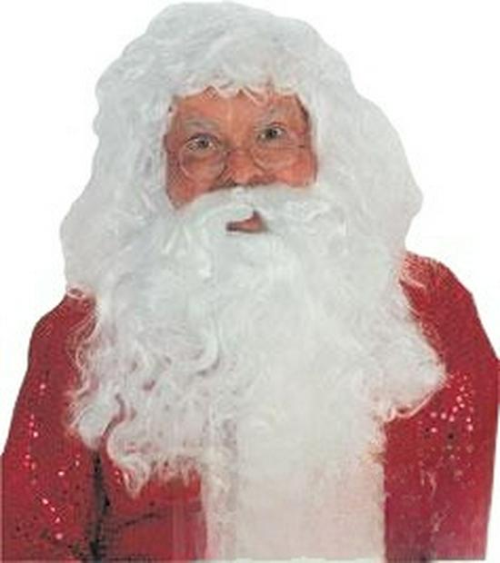 Santa Claus Wig and Beard Set - Holiday Party Costume and Halloween Props