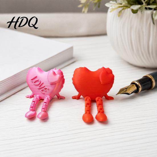 Love Heart Decoration Figurine with Articulated Legs 3D Printed Shape Statue Legs
