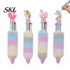 Office Supplies for Diary Decoration 6-in-1 Retractable Gel Pen, Cute Unicorn Plush Doll Decor, Creative Rainbow Pen Journaling 0.5mm Multicolor