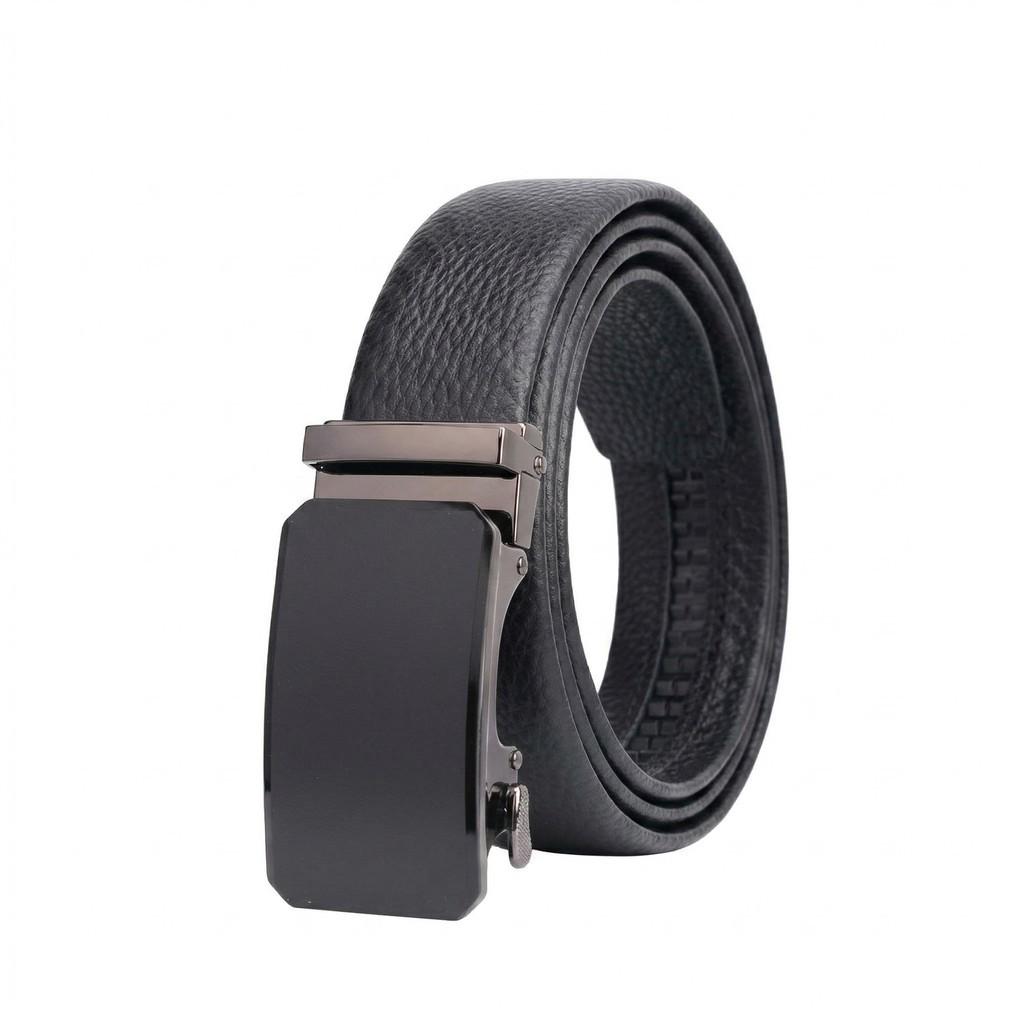 Men s Versatile Casual Belt with Automatic Buckle - Top Layer Cowhide 120 cm