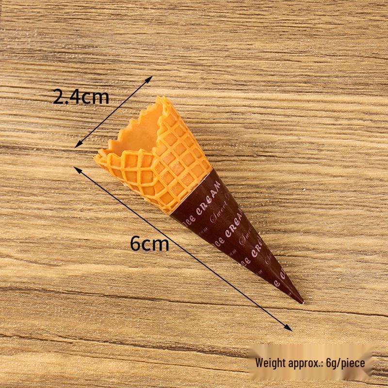 Miniature Ice Cream Cone DIY Clay Toy - Crispy Cone Play Food Model Accessories