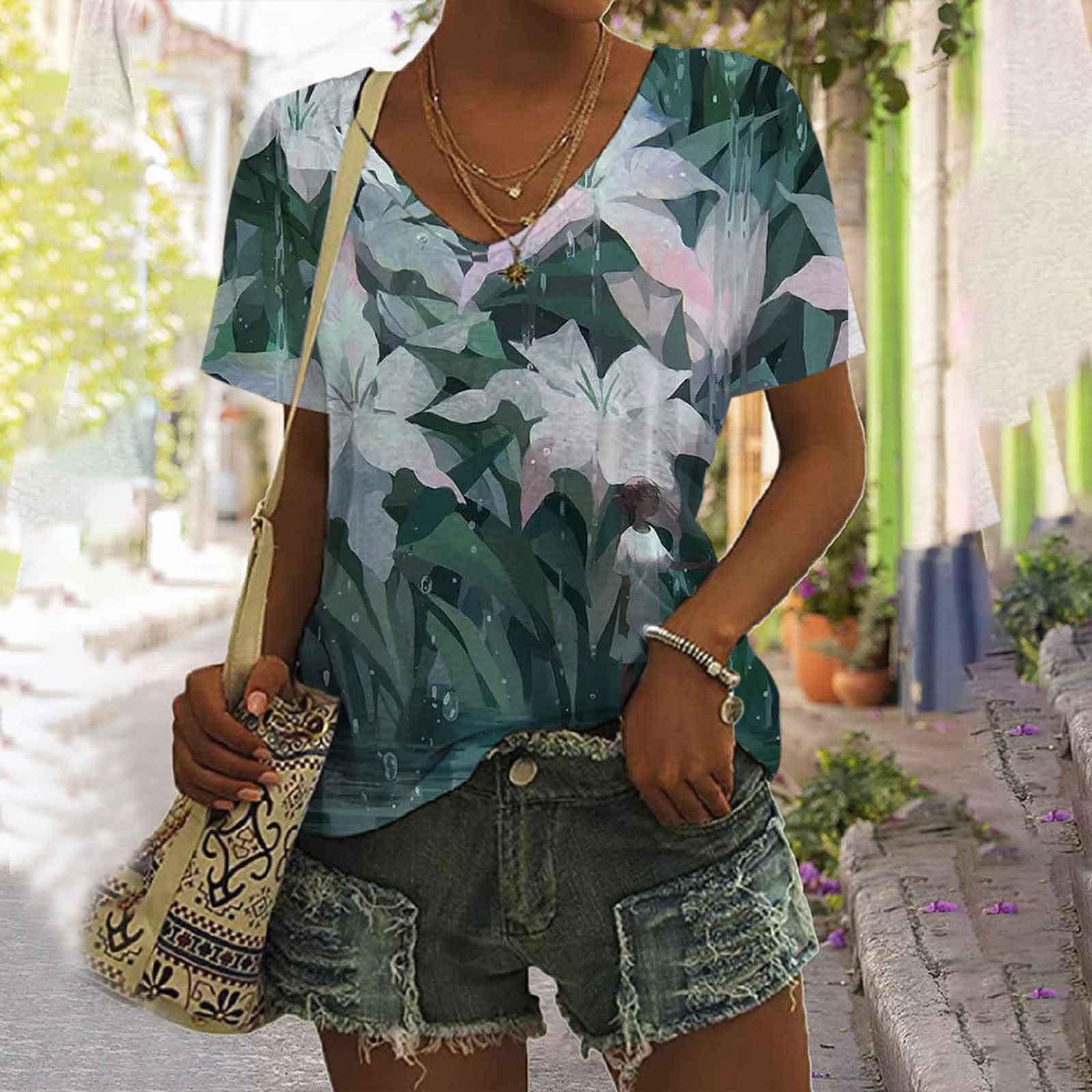 

Летняя новая женская одежда креативный цветочный 3D-топ с короткими рукавами футболка XS