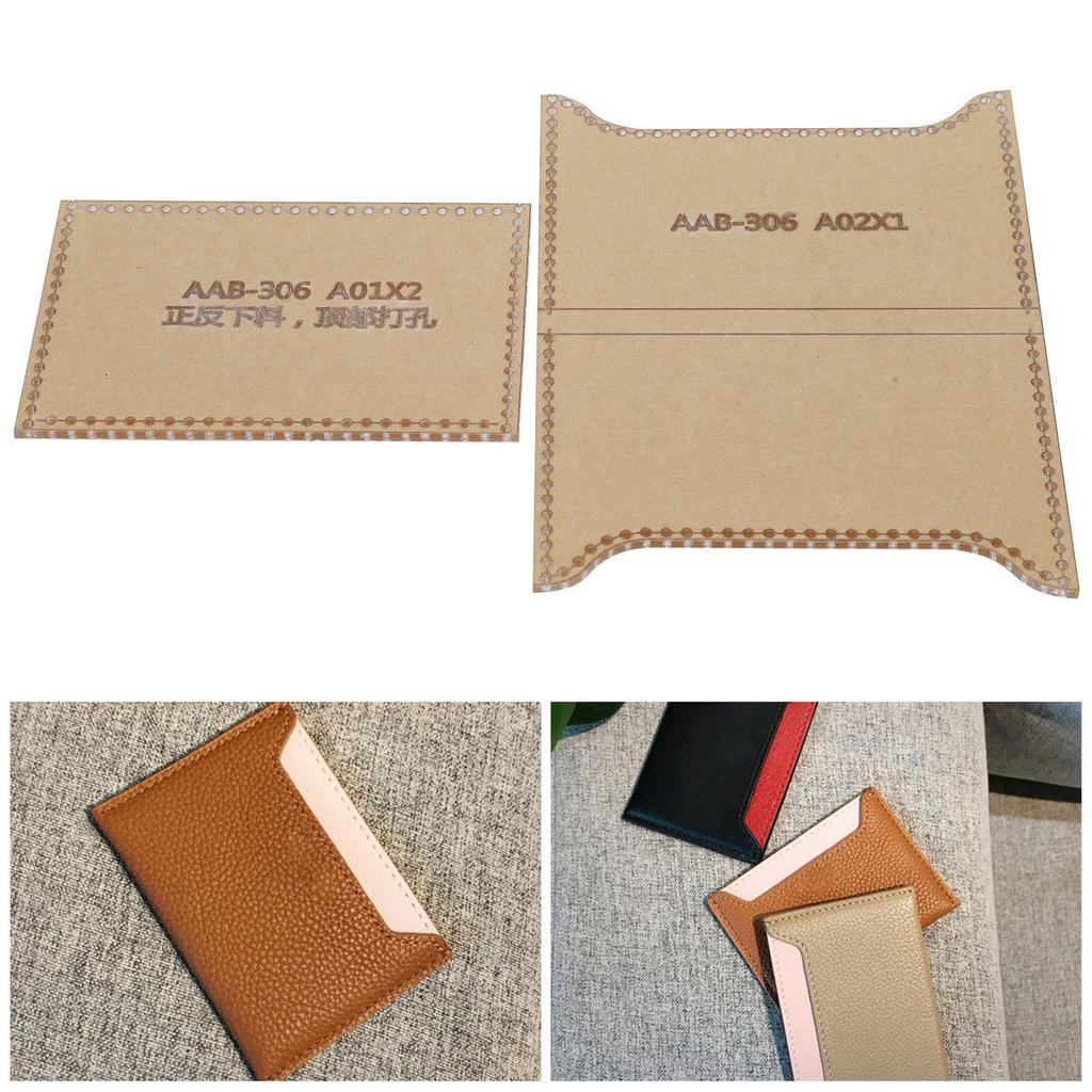 2Pcs Acrylic Template Card Bag DIY Leather Pattern Wallet Mold Craft Tools Accessories