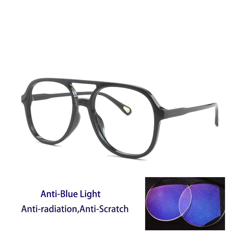Fashion Pilot Oversized Reading Glasses Woman Flower Double Bridges Eyeglasses Frames Female Anti Blue Light Presbyopia Eyewear