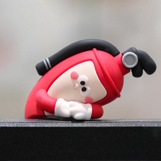 4 Buc Figurine Desen Animat Decorare Monitor Calculator Fruct Pisică Extinctor Girafă Zeul Bogăției Statuetă Sculptură Rășină Ornament Bord Mașină