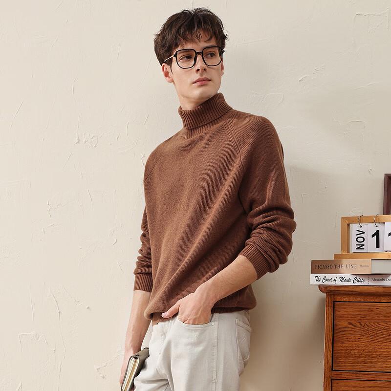 Kommon Boca Herren dicker einfarbiger Woll-Raglanpullover