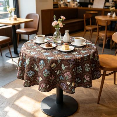 Kitchen Dining Table Living Room Home Use Cotton Fabric Round Tablecloth