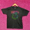 Nirvana Nevermind Dead Eyes Colorburst Smiley Grunge Tee XL