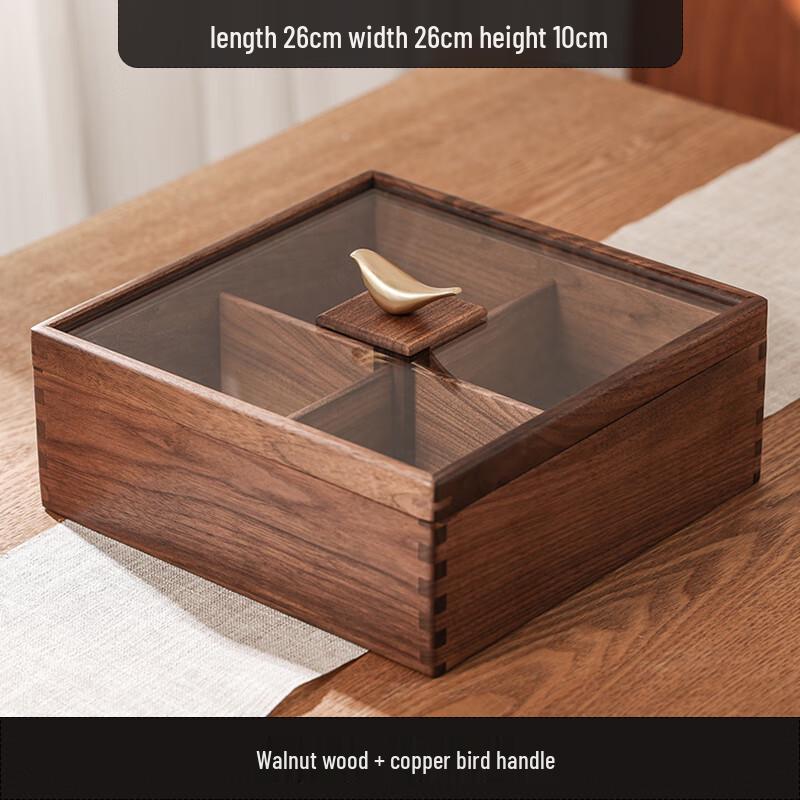 New Chinese Style Walnut Wood Divided Snack Tray