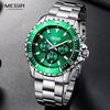 MEGIR 2064 Luxury Quartz Watch Steel Strip Multi Functional Waterproof Calendar Chronograph Luminous Watches for Men Relogios