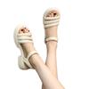 Thick High-heeled Sandals Women's 2025 Summer New Korean Version Open-toe One-word Buckle Fashion Platform Sandals Casual Beach Shoes