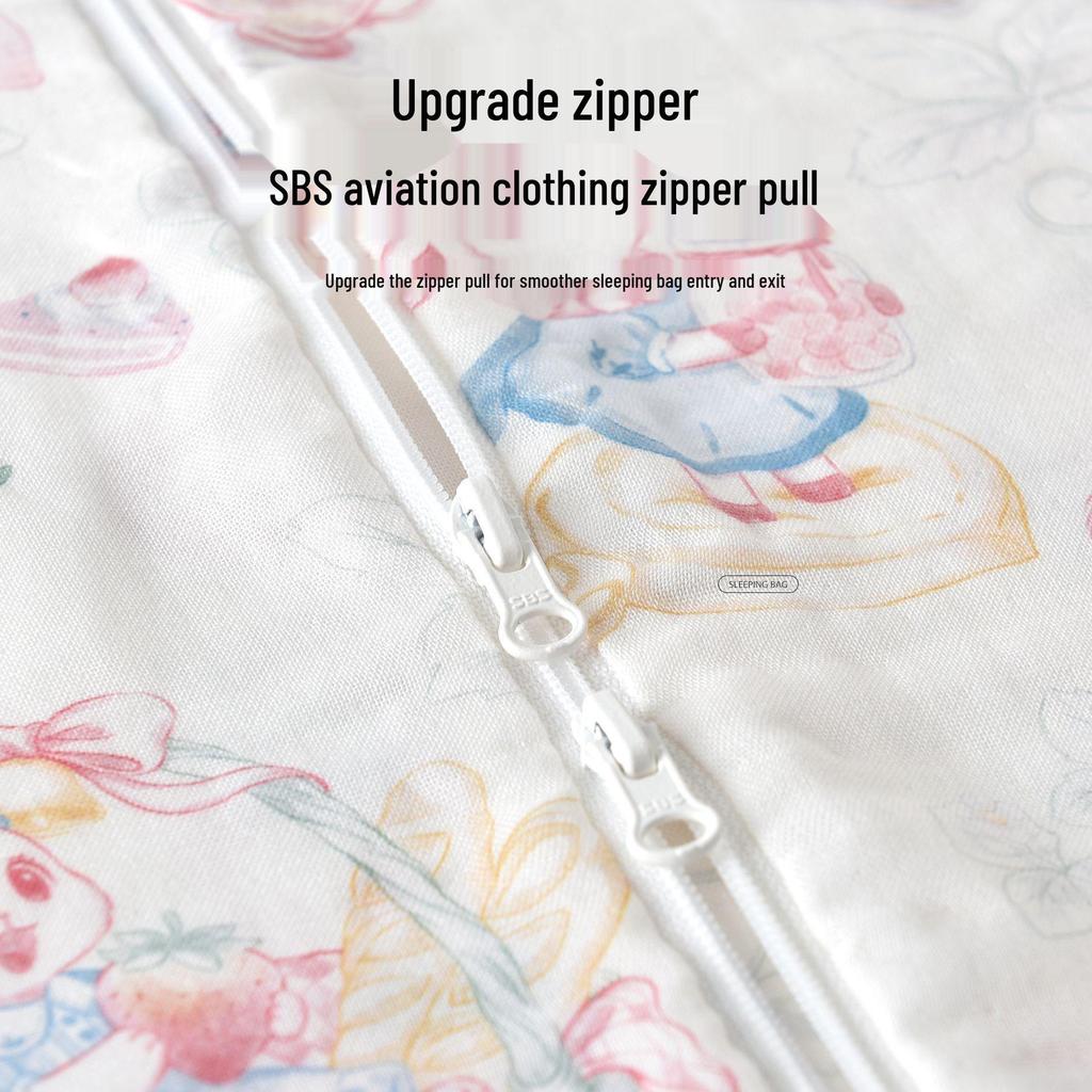 A-Class Bamboo Cotton Gauze Summer Sleeping Bag with Legs and Removable Sleeves for Boys and Girls