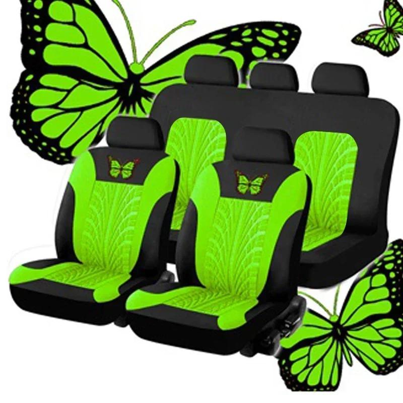1/5pcs Butterfly Glamour Car Seat Cover Set Premium Bronzing Universal Fit for 5 Seats Fashionable Design Durable Comfortable
