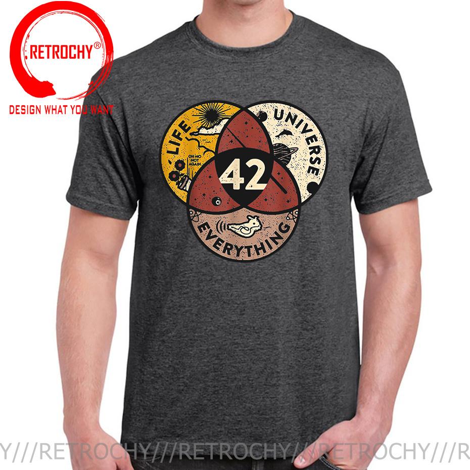 Men 42 The Answer To Life The Universe And Everything Douglas Adams T Shirt 100 Cotton Tops Crew Neck Tees Gift Idea TShirts