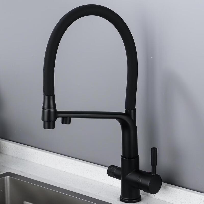 

Настенный выдвижной кухонный смеситель TLXT, матовый черный