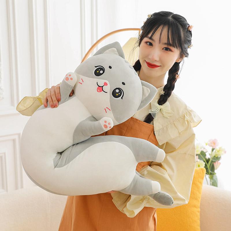 Cute and Soft Long Cat Plush Toy Ultra Kawaii Cat Hug Pillow Body Animal Sleeping Companion Kids Birthday Gift
