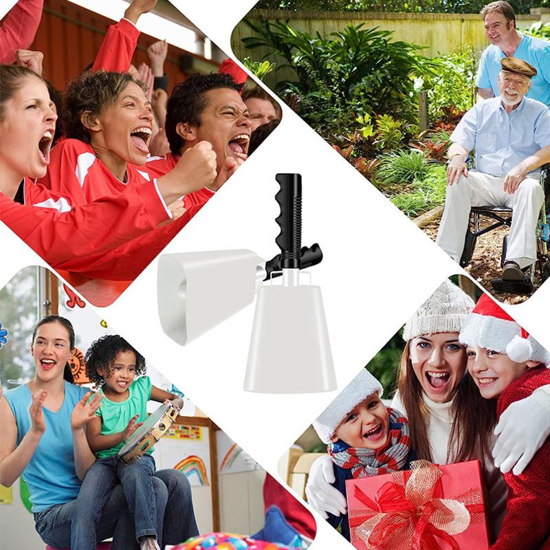 Cowbell With Handle Noise Makers Sports Events Cheering Iron Cow Bells Percussion Musical Instrument For Football Games Party