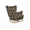 Fotel uszak Winston bujany skandynawski Family Meble krata brązowa