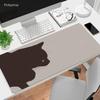 Large Mouse Mat Green Leaves Cat Mousepad Big Cute Mousepads X Office Rubber Keyboard Mats Desk Pad Overlock Mouse Pads