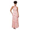 Maya Deluxe Womens/Ladies Floral Satin Halter Neck Maxi Dress
