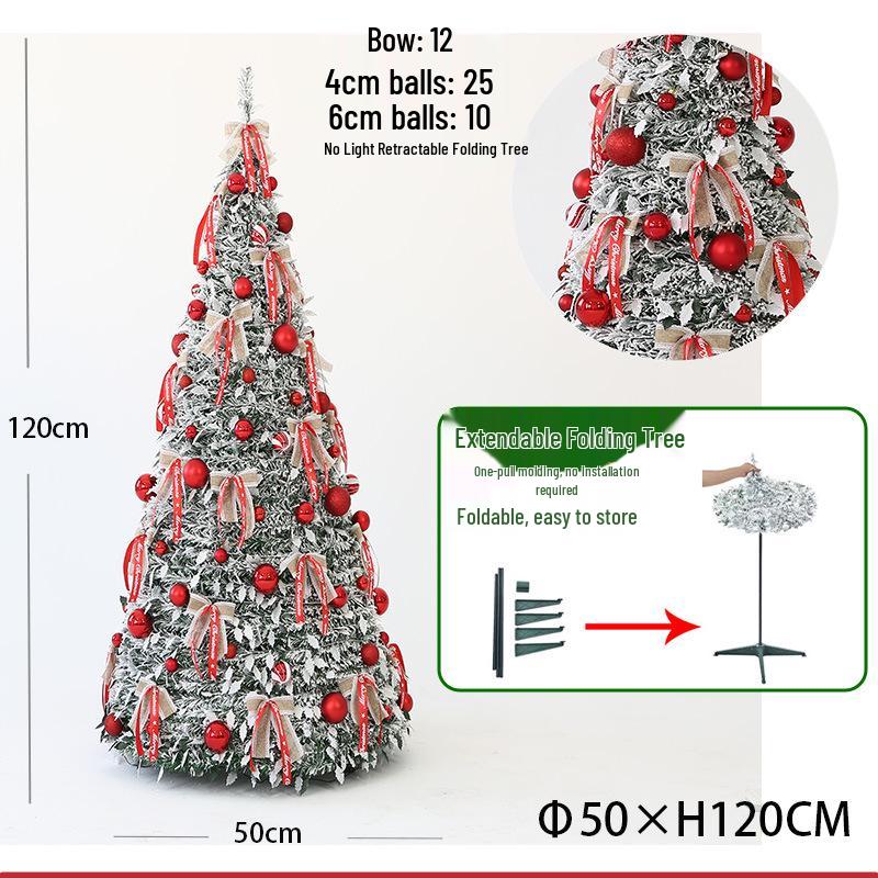 Automatic Folding Telescopic Christmas Tree with Lights for Home, Commercial, and Supermarket Decorations