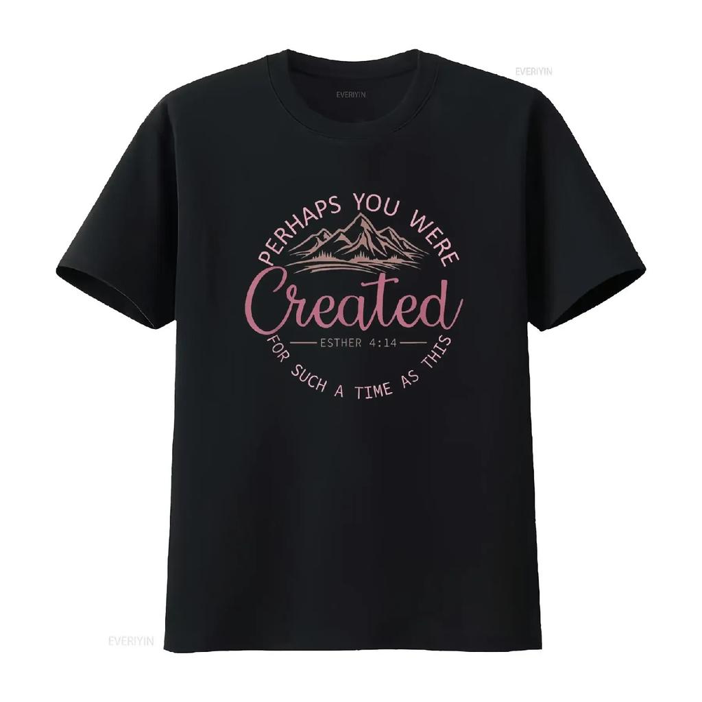 Perhaps You Were Created For Such A Time As This Esther 4 14 T Shirt Vintage Washed Homme Graphic Fashion Streetwear Casual