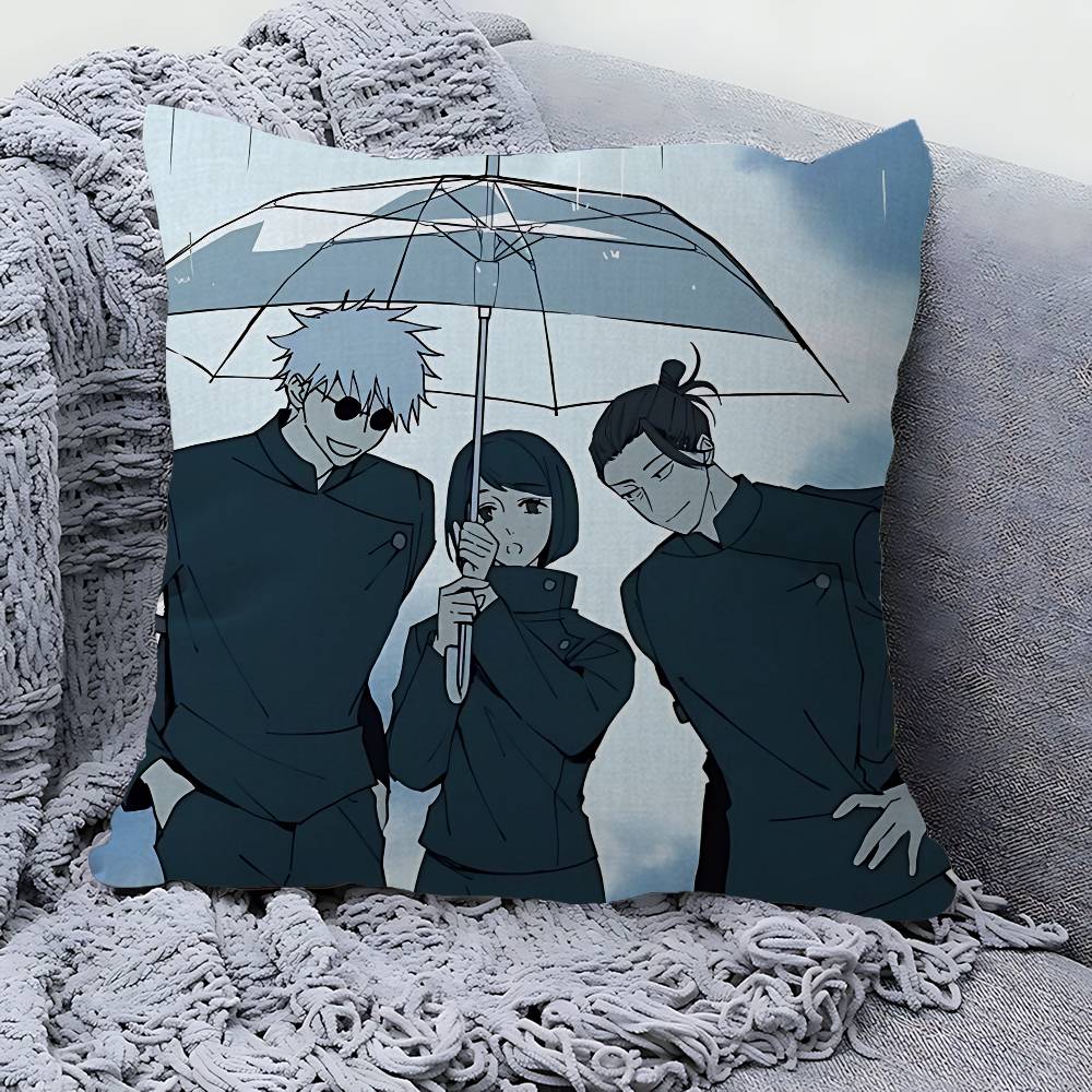 J-Jujutsu K-Kaisen G-Gojo Anime Cushion Cover Car Throw Pillow Case For Sofa Car Christmas Gift 40x40cm 45x45cm