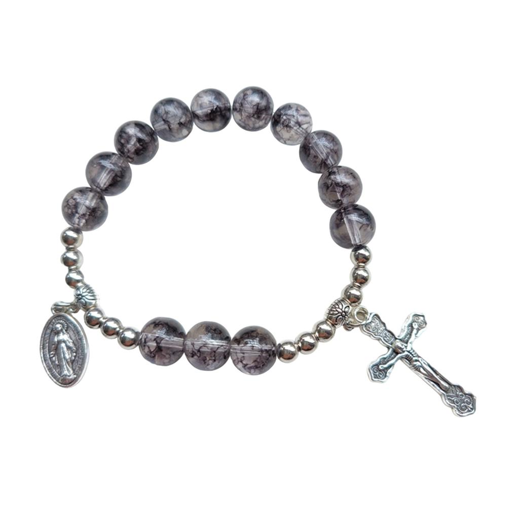 Eleganckie bransoletki z kryształków, bransoletki z krzyżykami, bransoletki elastyczne dla dziewczynki, bransoletki z zawieszkami w kształcie krzyżyków do noszenia na co dzień