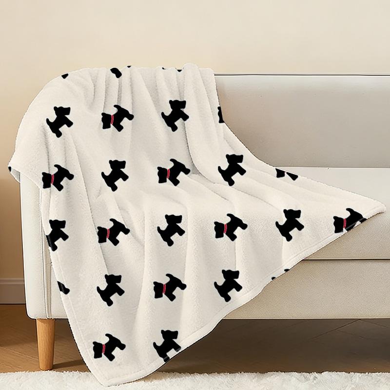 Scottish Terrier Fleece Throw Blanket Soft, Cozy & Warm with Hemmed Edges, Ideal for Couch, Home Use & Valentine's Day Gift