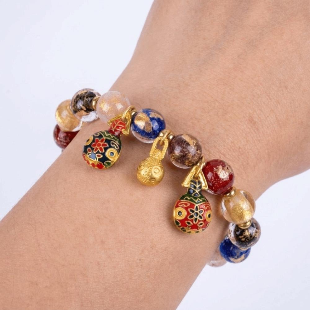 Good Luck Glass Bead Bracelet Incense Ash Lucky Charm Bracelet Fortune Prayer Bracelet  Daily Use