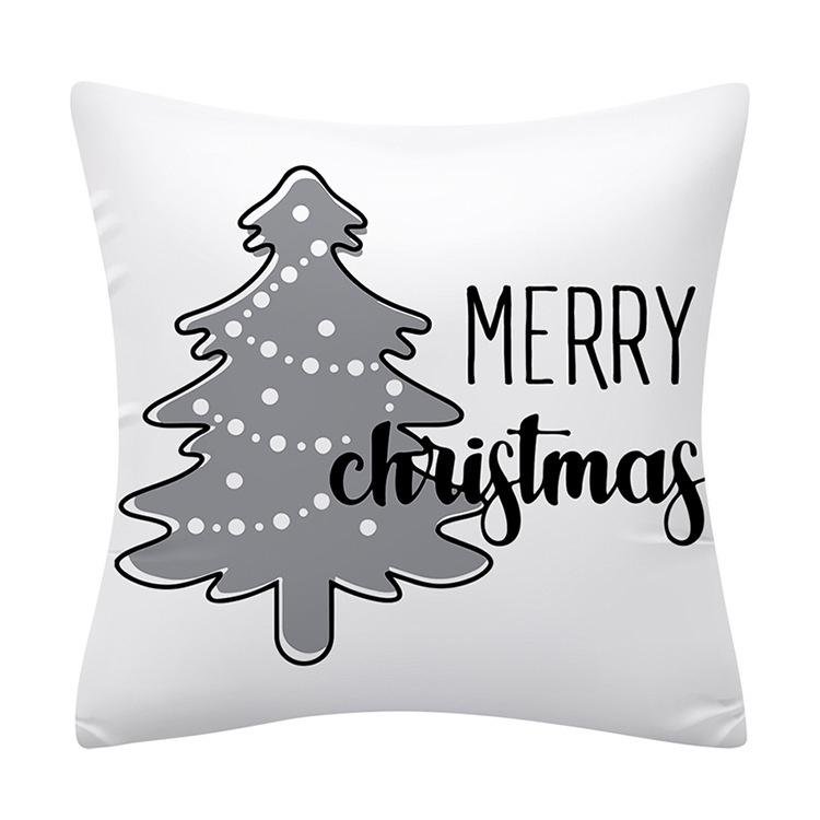 Cross-border New Hot-selling Christmas Pillowcase Simple Gray Christmas Decoration Cushion Pillowcase
