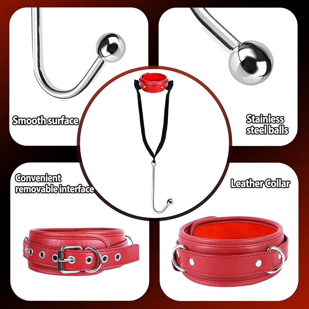 Metal Anal Hook  Sex Toys Neck Chain Butt Plug Bondage Adult Collars Prostage Massager  Slave Toys Chastity Sex Shop