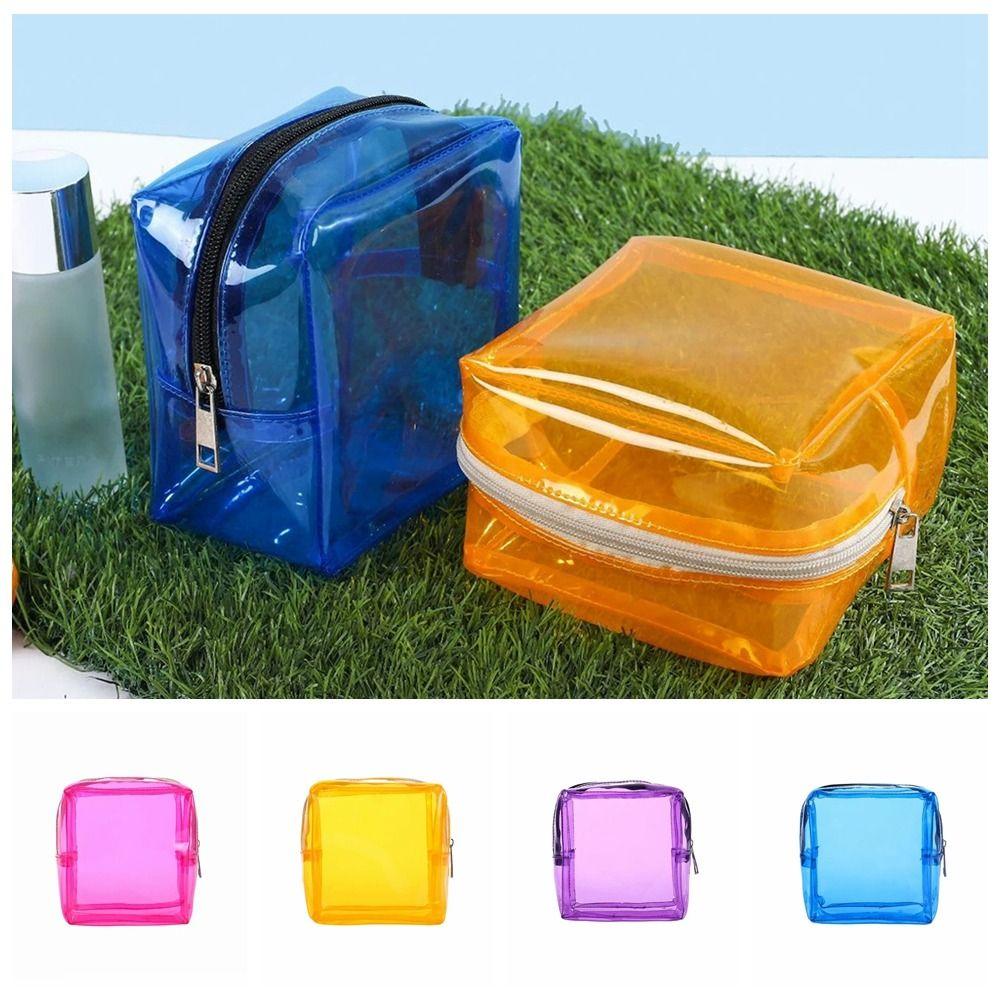 

PVC Jelly Cosmetic Bag Beach Bag Square Storage Bag Simple PVC Transparent Bag Sports