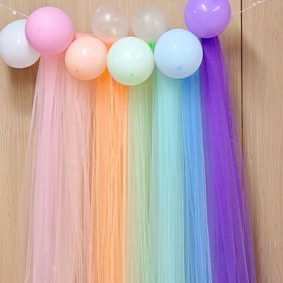 Macaron Sheer Curtain - DIY Decoration for Kindergarten & Festival Chair Environment Creation, Free Shipping
