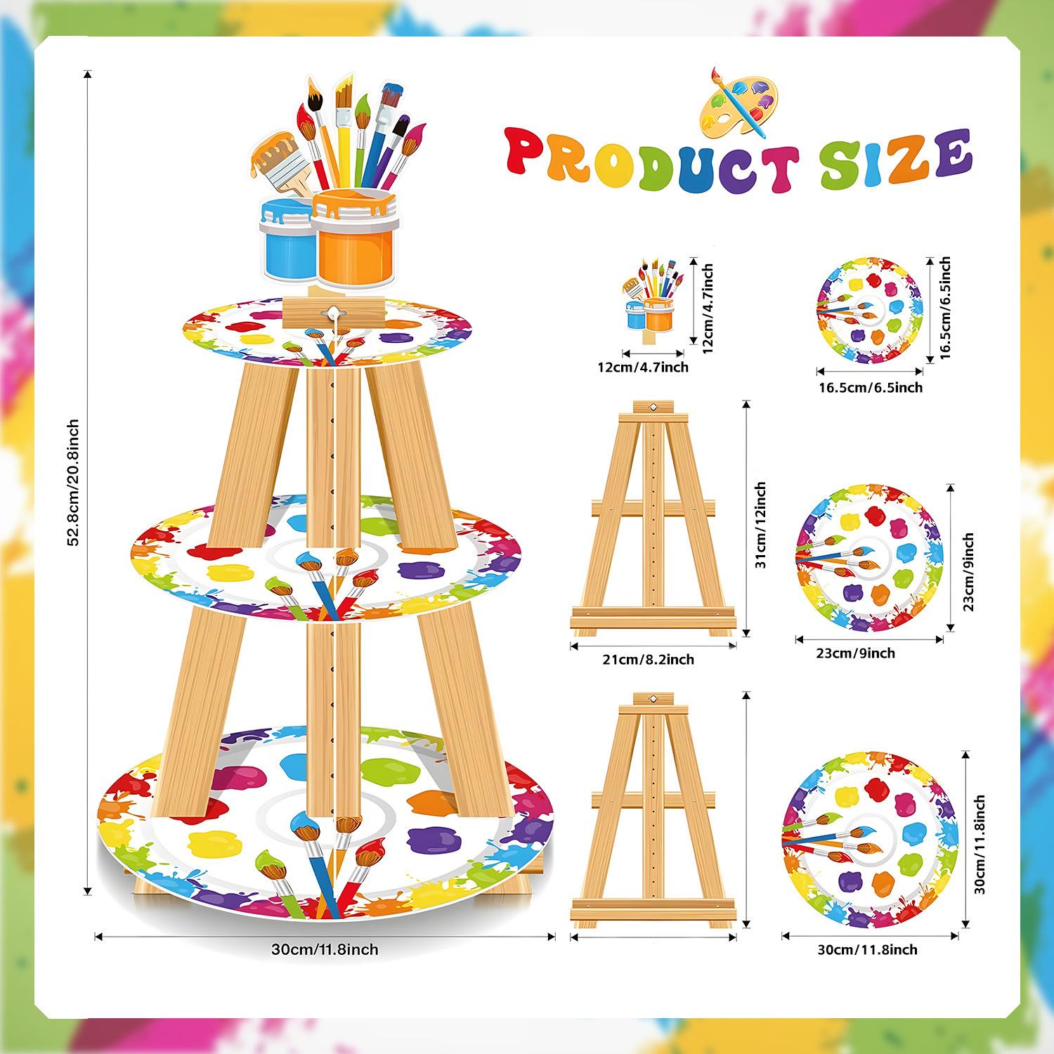 

Graffiti Painting Theme Three-Layer Paper Cake Stand Cake Dessert Ornament Party Decorations Graffiti cake stand