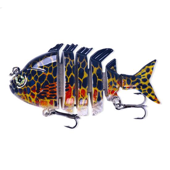6Pcs Artificial Lures with Treble Hook Realistic Looking Bright Color Multi Jointed Swimbait Hard Lures Fishing Tackle