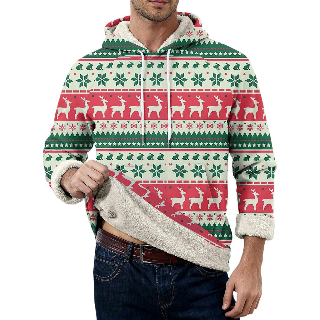 Pánská ležérní fleecová mikina s dlouhým rukávem a kapsami