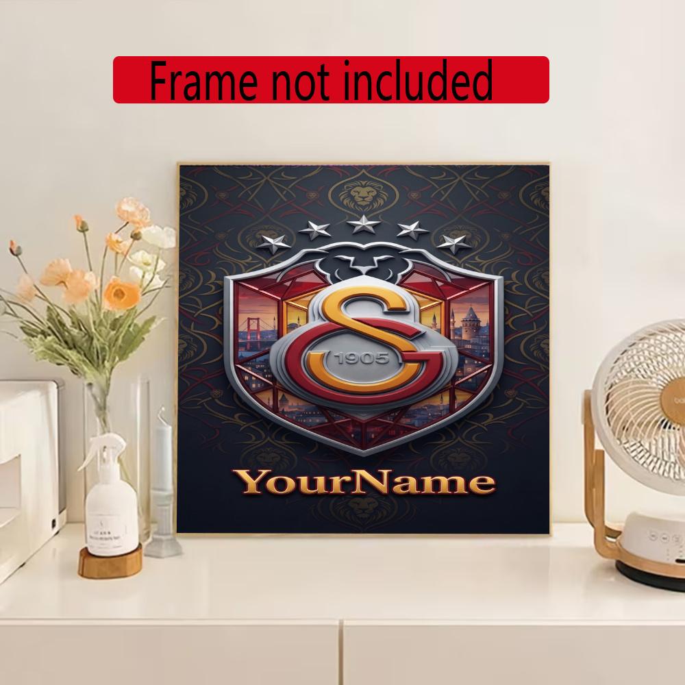 Galatasaray Personalized Name Round Diamond Painting Kit Diamond Embroidery Painting Rhinestones Mosaic Frameless Handwork Decoration Arts
