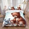 Set Biancheria da Letto Orsacchiotto Anime 3 Pezzi - Include Una Copripiumino e Due Federe (Nessun nucleo) - Perfetto per la Decorazione della Camera da Letto e della Camera degli Ospiti,