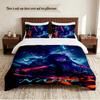 Demon Slayer Personalized Custom Name 3‑Piece Bedding Set Soft Duvet Cover Set For Bedroom Home Decor