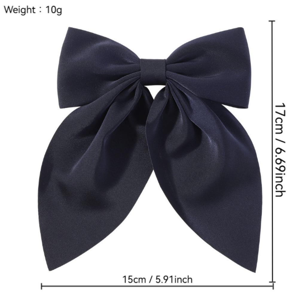 1pc Satin Large Bow Hair Clip, Securely Fastened Without Slipping, Suitable for Daily Commuting, Dating, and Photography