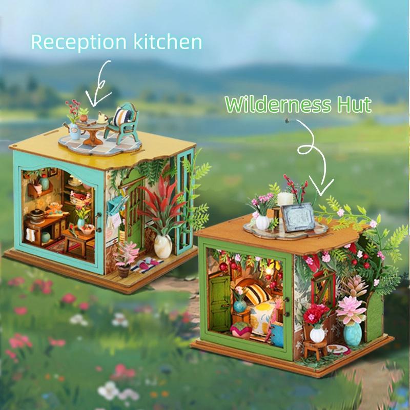 Mini model house set, 3D puzzle, DIY handmade cottage, assembled model house, holiday celebration and birthday gift for teenager