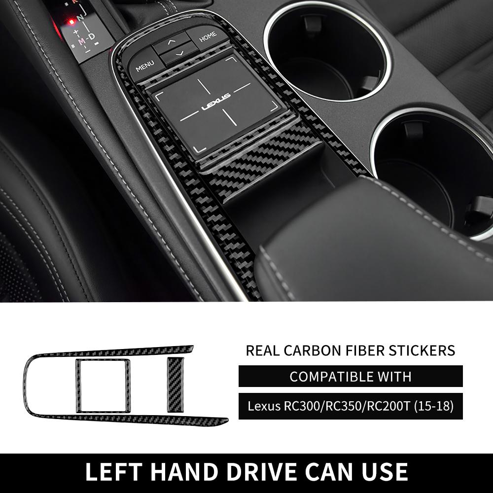Real Soft Carbon Fiber Car Gear Navigation Control LHD RHD Sticker For Lexus RC300 RC350 RC200T 2015 2016 2017 Accessories